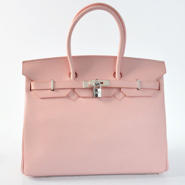 H35LSPS Hermes Birkin 35CM pelle Clemence nel colore rosa con argento